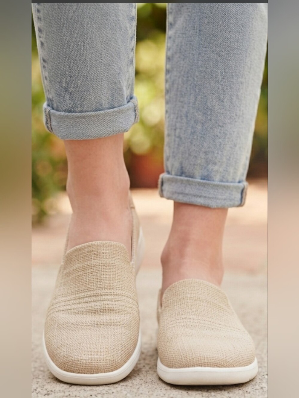 Cloudsteppers by Clarks Light Beige Slip-On Flats